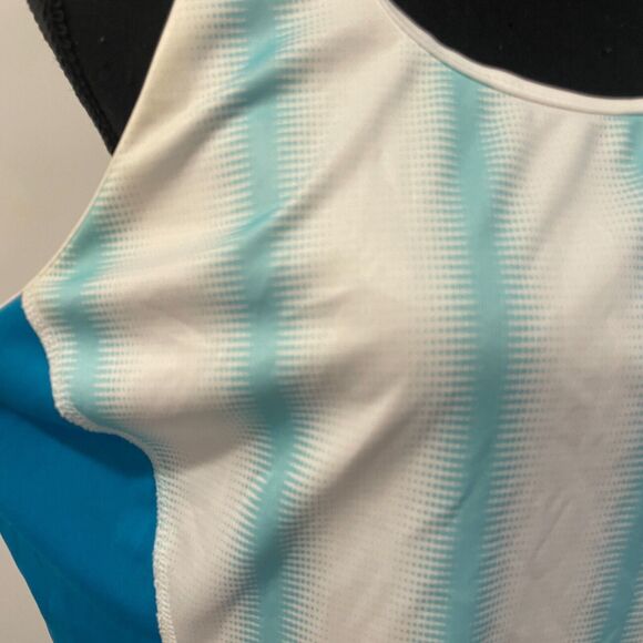 Womens Champion razor back shirt tee white and blue stripes size EXTRA LARGE - Picture 12 of 15